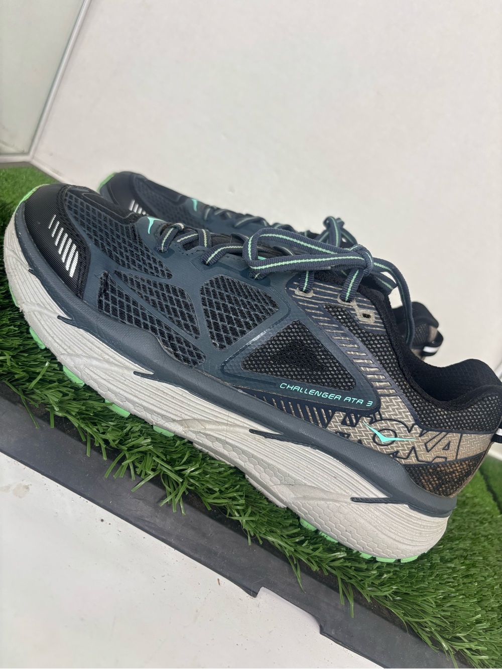 Hoka One One Challenger ATR 3 Trail Running Shoes Mens 8.5 Black Green